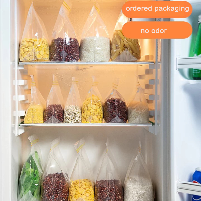 Zip Lock Plastic Bags Reusable Food Pouch Fridge Organizer Kitchen Storage Containers Freezer Bags Transparent Food Packaging