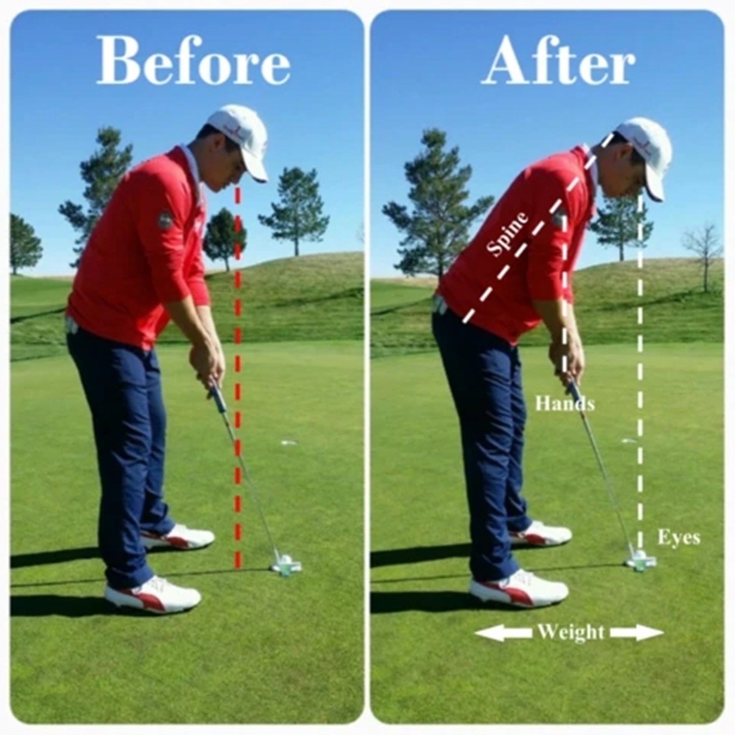 Durable Red Golf Putter Training Aids Tool Alignment Putting Swing Trainer Set Indoor Outdoor Black