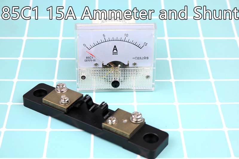 DC 0-15A 85C1 Class 2.5 Analog Amp Panel Meter Gauge HQ Current Ammeter and Shunt