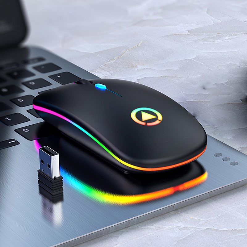 Wireless Mouse RGB Mouse Wireless Rechargeable Computer Mause Silent Ergonomic LED Mice USB Optical Backlit Mouse for Laptop PC