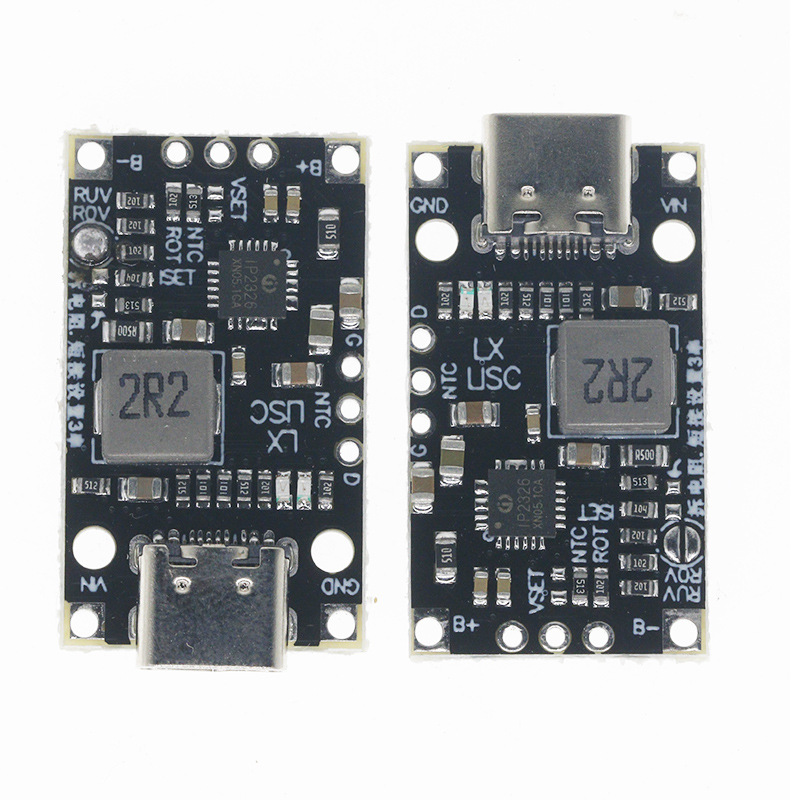 Usb 2s 3s bms 15w 8.4v 12.6v 1.5a módulo de impulso de carregamento de bateria de lítio com suporte balanceado carga rápida com indicador tipo-c