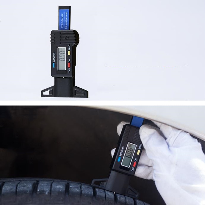 Digitale Reifen Profiltiefe Manometer Auto Vermesser Hohe Genauigkeit Reifen Messen Werkzeug Bremse Schuh Pad
