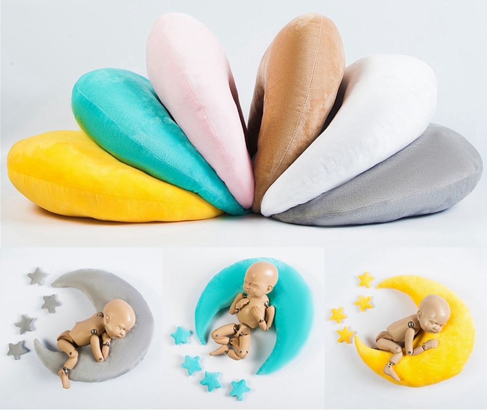 Maan Kussen Baby Fotografie Prop Pasgeboren Schieten Kussen Ster Set Baby Body Poser Voor Studio Foto