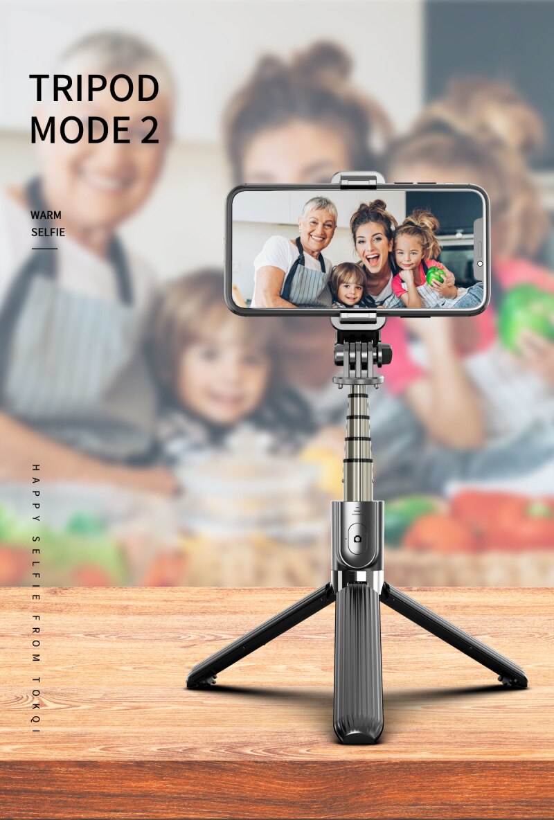 L03 Wireless Bluetooth Selfie Stick For IPhone IOS Android Foldable Handheld Monopod Extendable Mini Aluminum Alloy Tripod