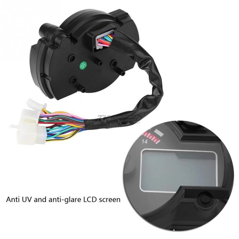 15000 rpm Motocicleta Moderna Digital Medidor de Luz Digital LCD Velocímetro Tacómetro Odómetro Ajustable 7 colores