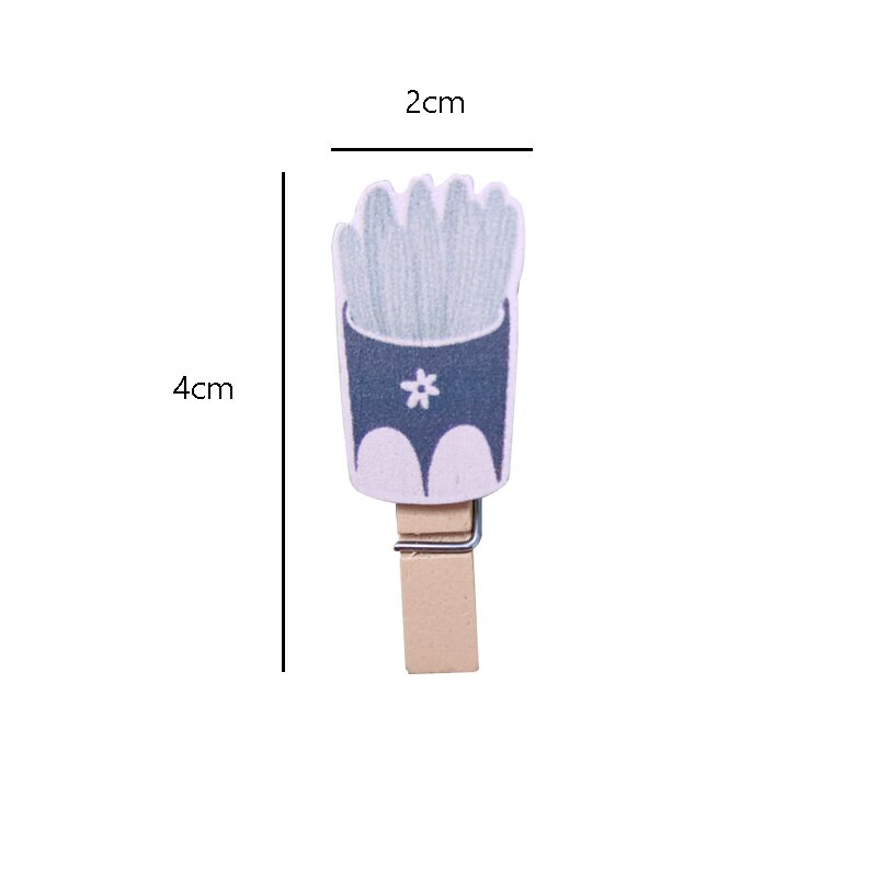 Lot de 10 clips en bois de cactus avec ficelle, pour décoration de salle, affichage de photos, papier mémo, bricolage