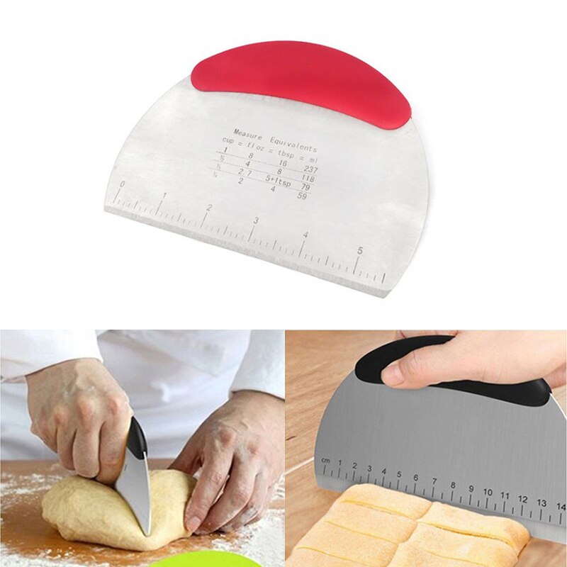 1pcs Bread Separator Flour Pastry Cake Tool Shaving Cutter Scale Cutters Pizza Dough Scraper Stainless Steel DIY Baking Supplies