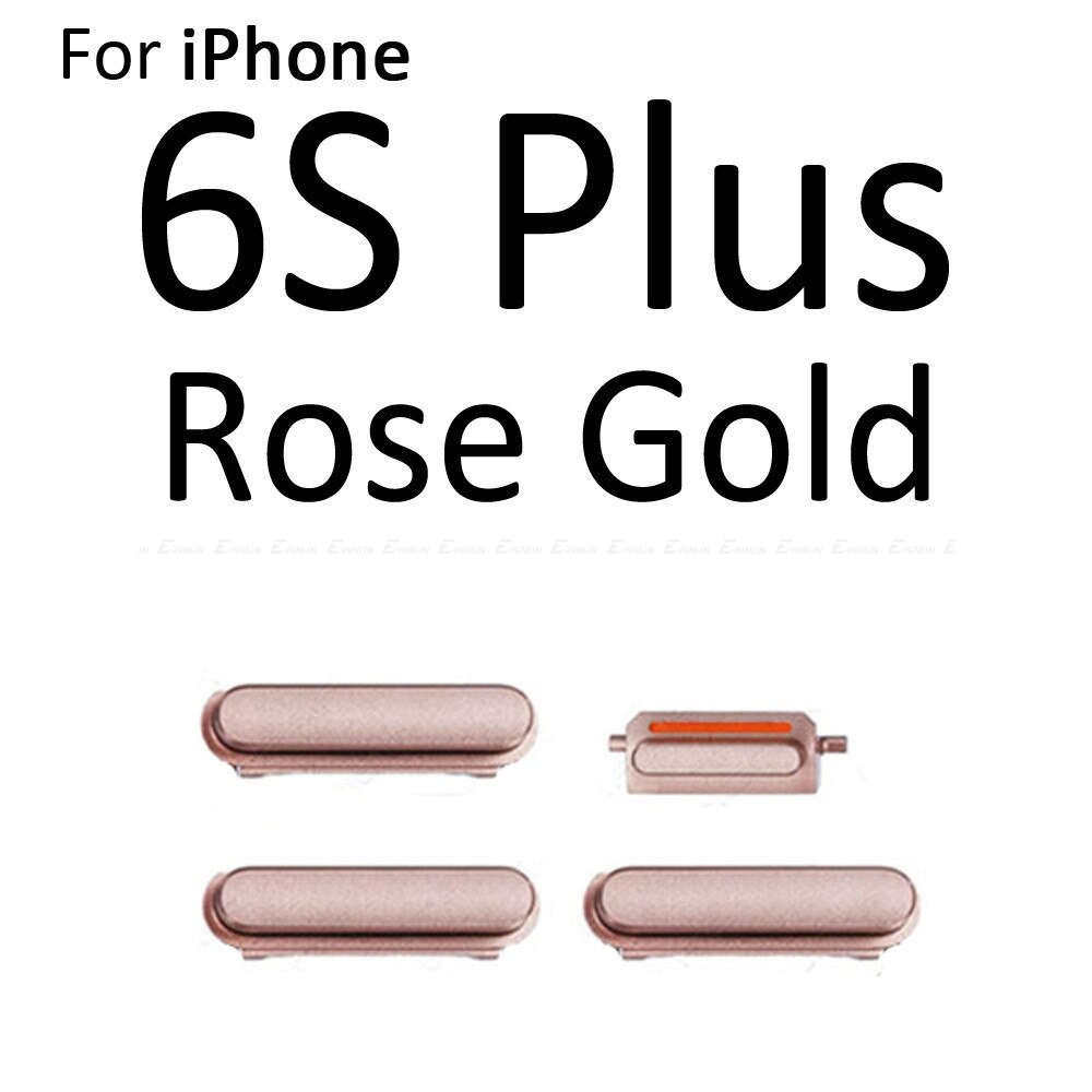 Gran venta botón lateral 4 en 1 para iPhone 6 6S Plus interruptor de volumen de bloqueo de encendido y apagado Botón de tecla silenciosa conjunto completo: For 6SPlus Rose Gold