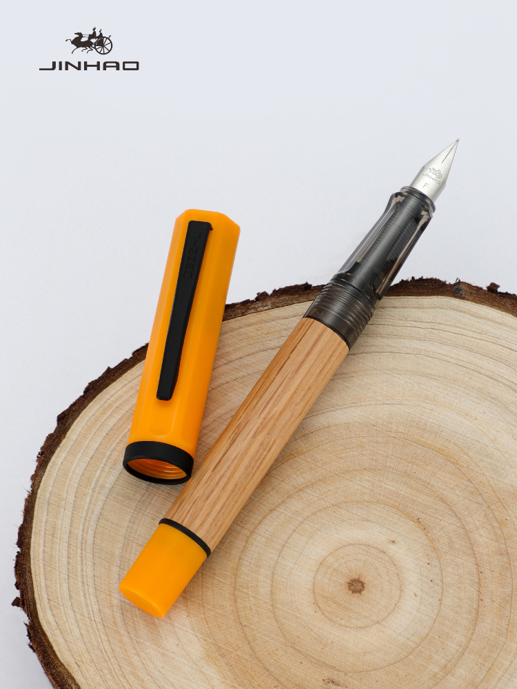 JINHAO 58 Wood Fountain Pen Colors Student F EF Nib Ink Pen Calligraphy Pen Stationery School Office Supplies