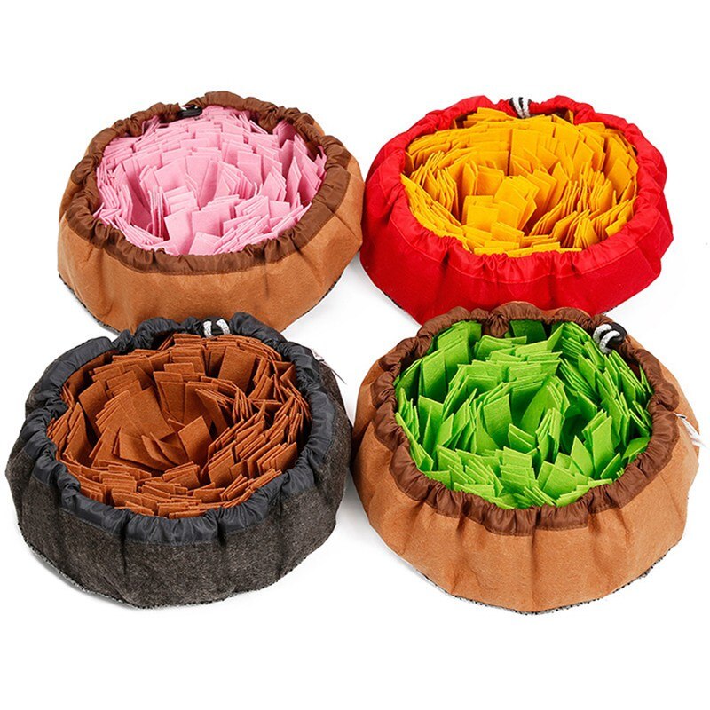 Lovely Pet Felt Cloth Leak Food Anti Choking Bowl Mat Dogs Cats Snuffle Bowl Mat Costing Energy Slowing Feeding Intelligence Mat