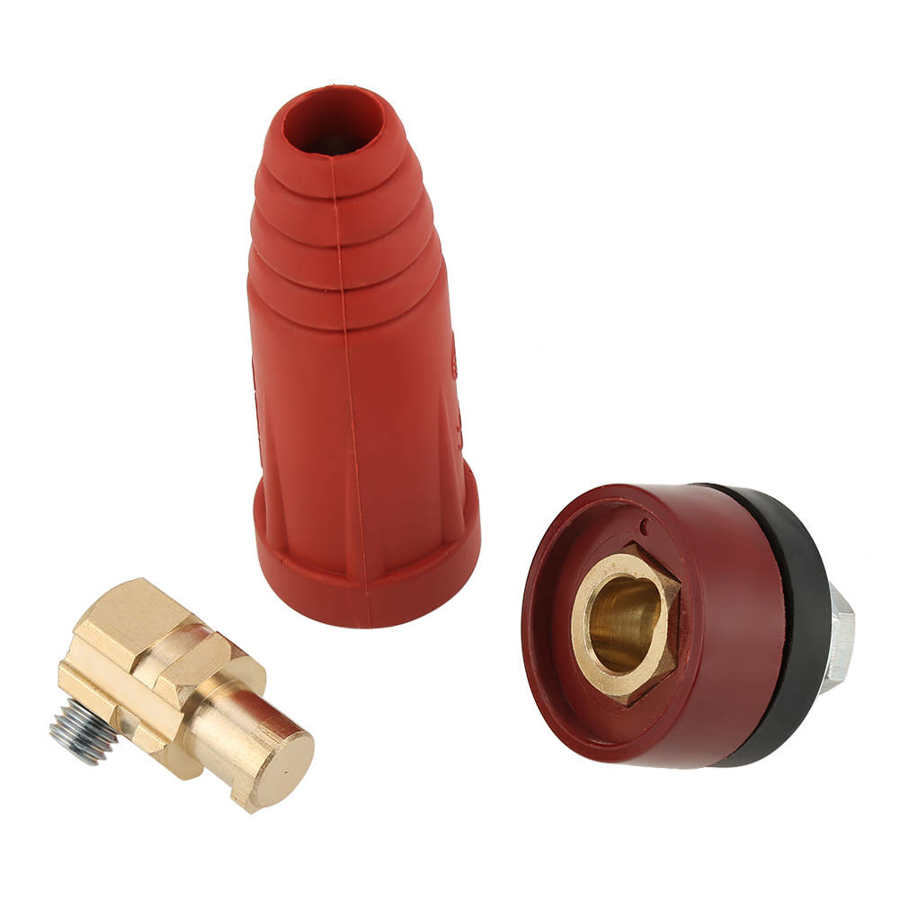 1pcs Copper Weld Cable Connector 35-50mm DKJ35-50 Red Welding Rapid Connector