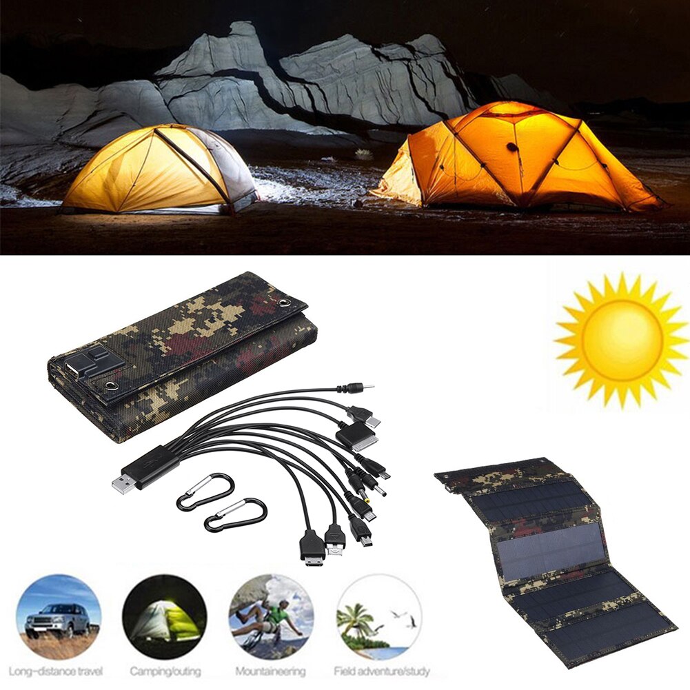 50W Solar Panel Kit Monocrystalline Silicon Solar Cells Emergency Charging Board Outdoor Sports Camping Hiking Tools