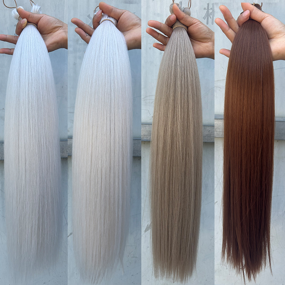 Gerade Pony Haar Bündel Häkeln Zöpfe Haar Synthetische Flechten Haar Ombre Braun Weiche Häkeln Haar Erweiterungen