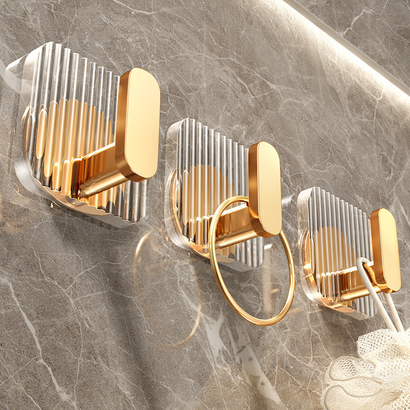 1/4 Stuks Zelfklevende Wandhaken Acryl Badkamer Haken Voor Opknoping Waterdichte Luxe Zelfklevende Haak Handdoekhouder Woonaccessoires