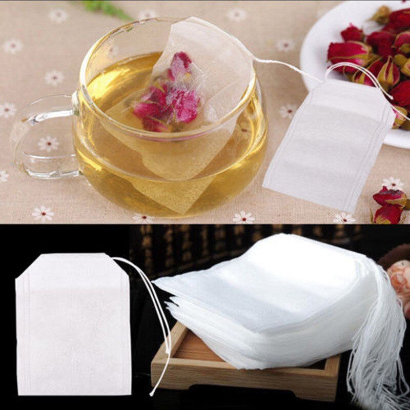 100 st / set tepåsar 5*7 6*8 7*9 8*10 9*10cm teinfusions te silar ört krydda infusionsfilter papper tepåsar @