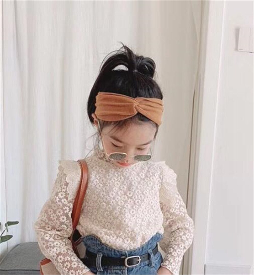 Autumn Girls Long Sleeve Lace Blouses Kids Korean Blouses AA5001