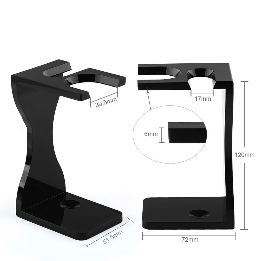 Acrylic Shaving Brush Stand, Men's razor stand Holder for Brush Maintain Traditional Wet Shave Tool Black