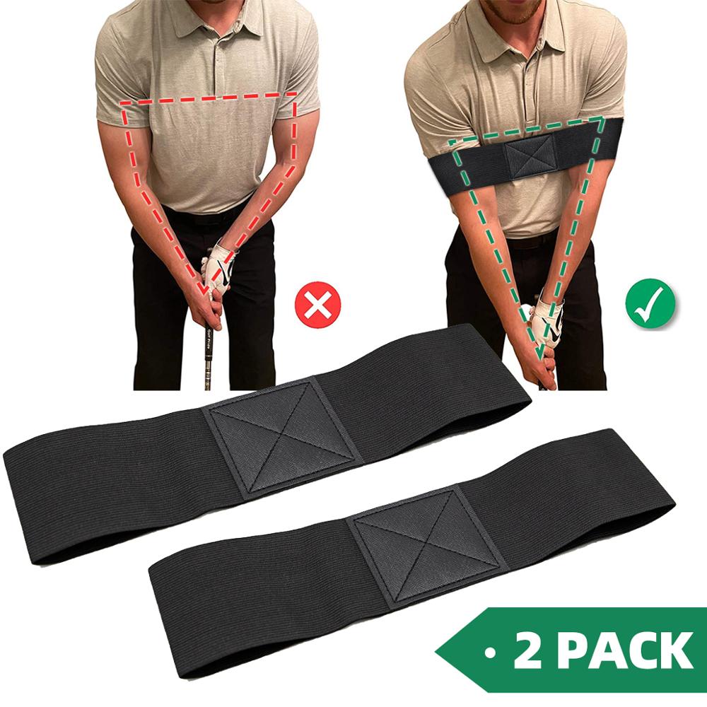 Hulpmiddel voor het trainen van de golfswing (2- pack), swingcorrigerende armband, golfswingtrainer, hulpmiddelen voor het corrigeren van de soepele swing voor beginnende golfers