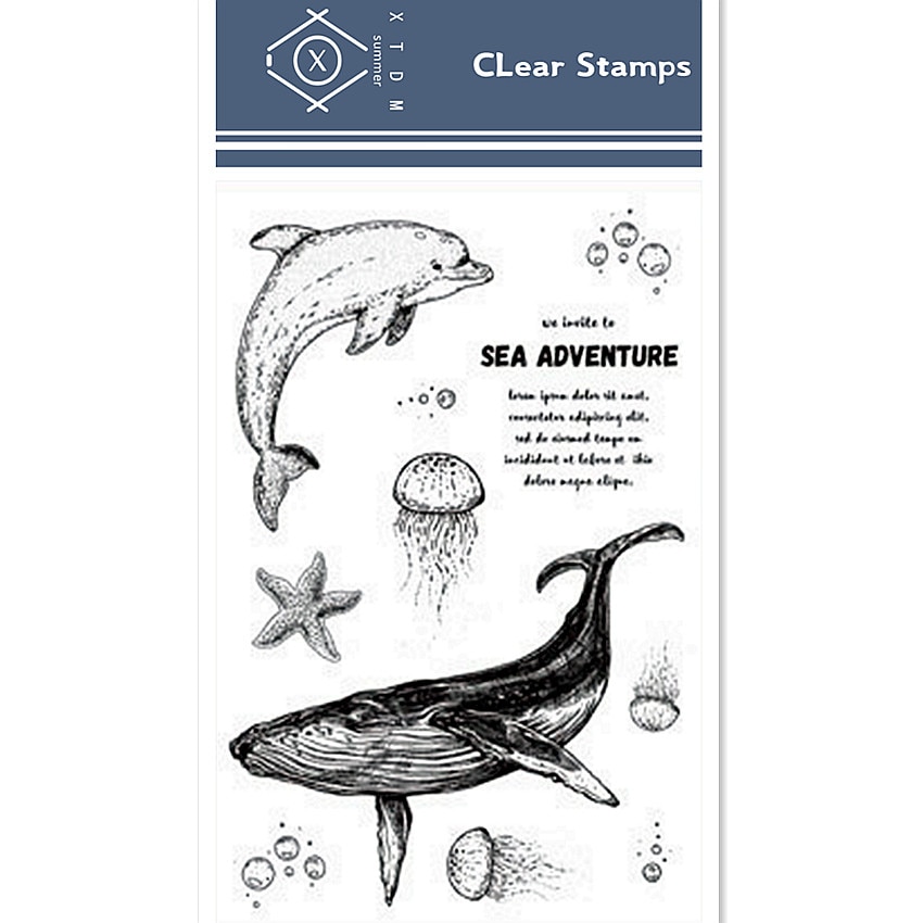 11X16Cm Dolfijnen En Walvissen Transparante Siliconen Rubber Clear Postzegels Cartoon Scrapbooking/Diy Pasen Kinderspeelgoed album