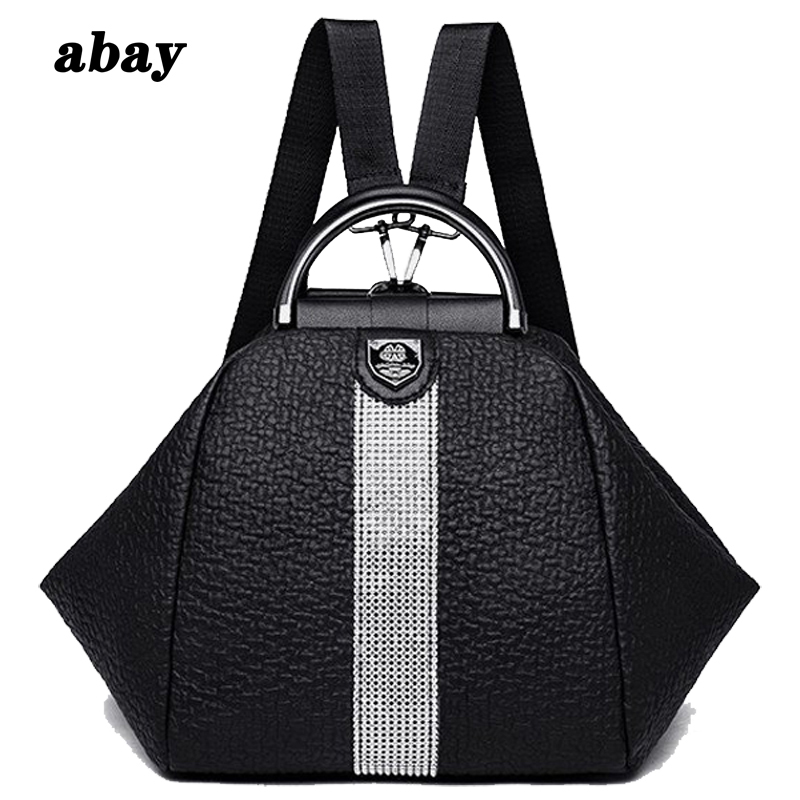 Vrouwen 3 in 1 Rugzak Zwarte Rugzakken Dames Lederen Luxe Dames Handtassen sac a dos Reizen Weave Schooltas mochila feminina: black