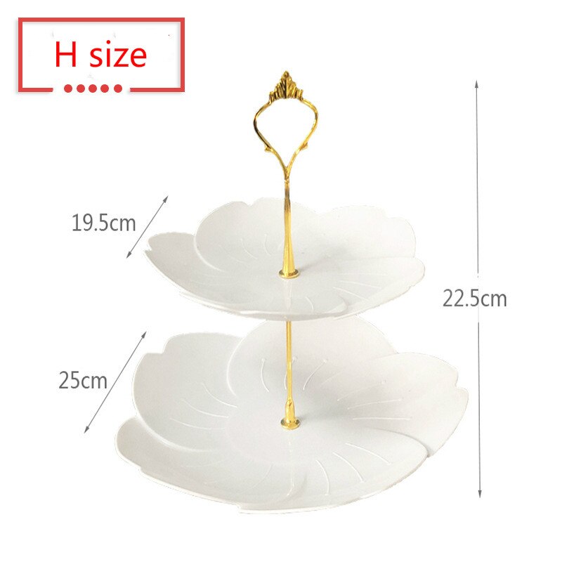 European three-story two-story fruit plate dry tray afternoon tea dessert trays baking table multi-story cake rack cafe tables: H size 2 layers