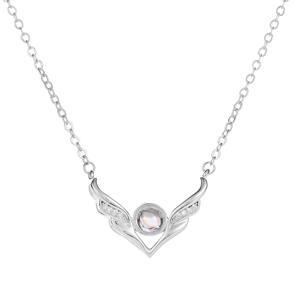 OTOKY – collier en alliage pour femmes, 100 langues différentes, "je t'aime", Projection de mémoire, collier chaîne ras du cou