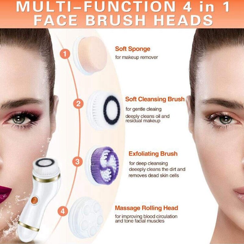 Cepillo de limpieza Facial-cepillo eléctrico rotatorio recargable para exfoliar y enmascarar