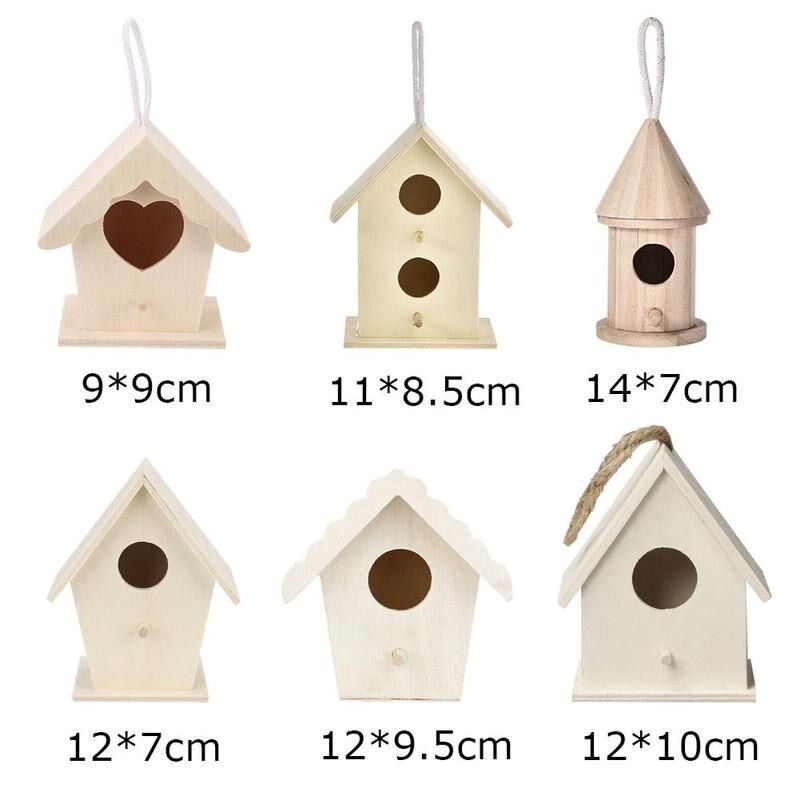 Wood Outdoor Bird Birdhouse Bird Box Handmade Wooden Outdoor Birdhouse Box Yard Hanging Pet Crafts Garden Products M7Q2