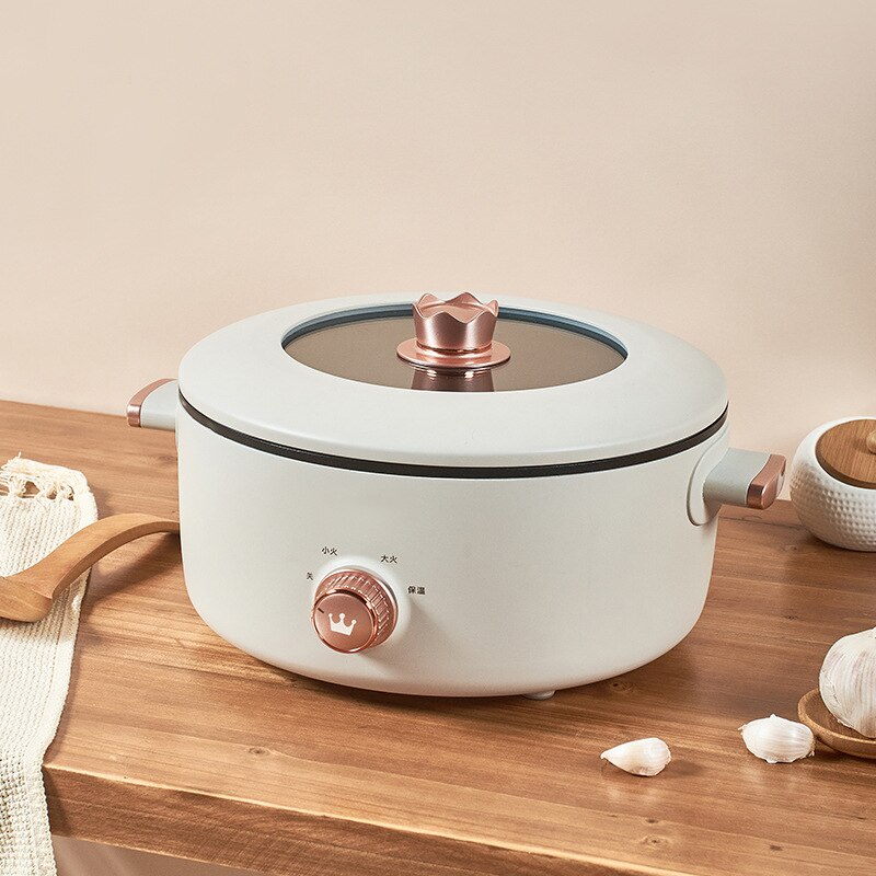 Multifunktionale Elektroherd 3L Gesundheit Universal Pan Wok MINI Pot 1200W Für Zu Hause Student Schlafsaal: WHITE / JP
