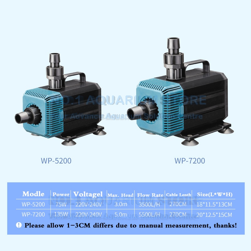 SOBO Submersible Water Pump Fish Pond Aquarium Tank Waterfall Fountain Sump WP-5200 Wp-7200 Authorized Dea