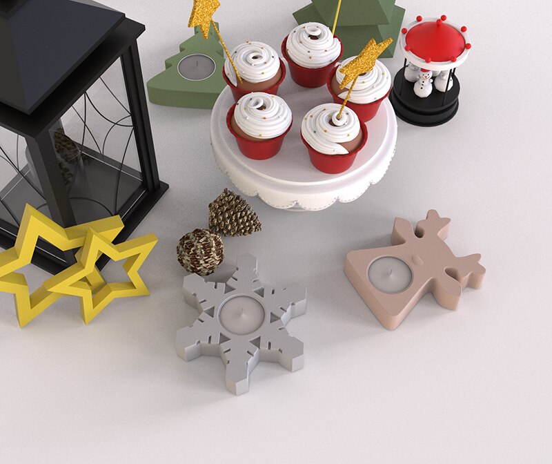 Silicone Mould Voor Kaars Houder Mooie Fawn Kerst Beton Kandelaar Siliconen Mallen