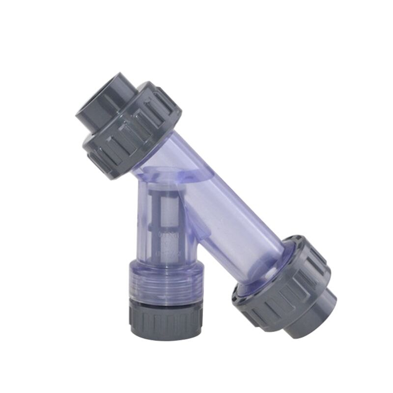 Transparent PVC Y-shaped filter fish tank PVC pipe connector irrigation filter garden water pipe connector: 32
