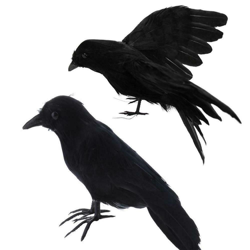Halloween kunstig krage sort fugl ravn prop skræmmende dekoration til fest event fest diy dekorationer