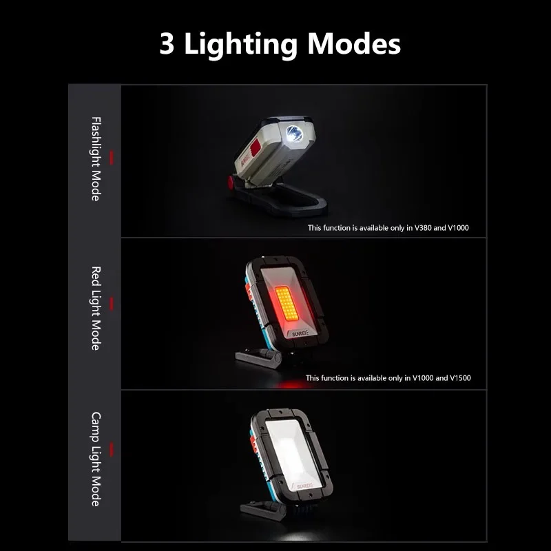 SUNREI V380 V1000 V1500 LED Work Light Auto Repair And Repair Super Bright Strong Light Camping Light Emergency Light Outdoor