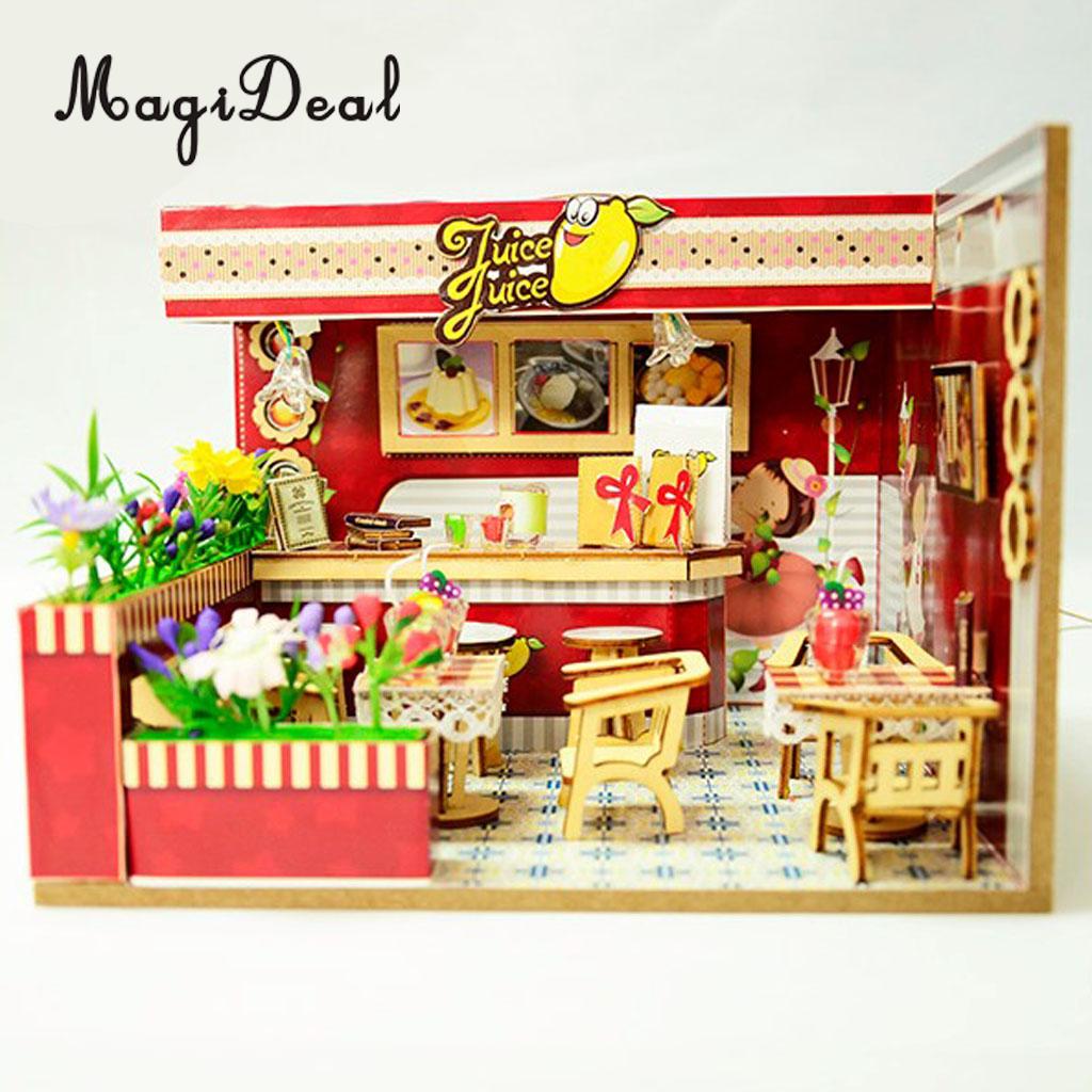 1/24 Diy Miniatuur Poppenhuis Model Met Meubels, Licht Kits-Sap Bar Kids
