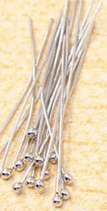 925 Sterling Silver Pin Ball Head Pins Needles 20MM 30MM 40MM Length For DIY Jewelry Findings Accessories 50pcs/lot: Platinum Color / 20mm