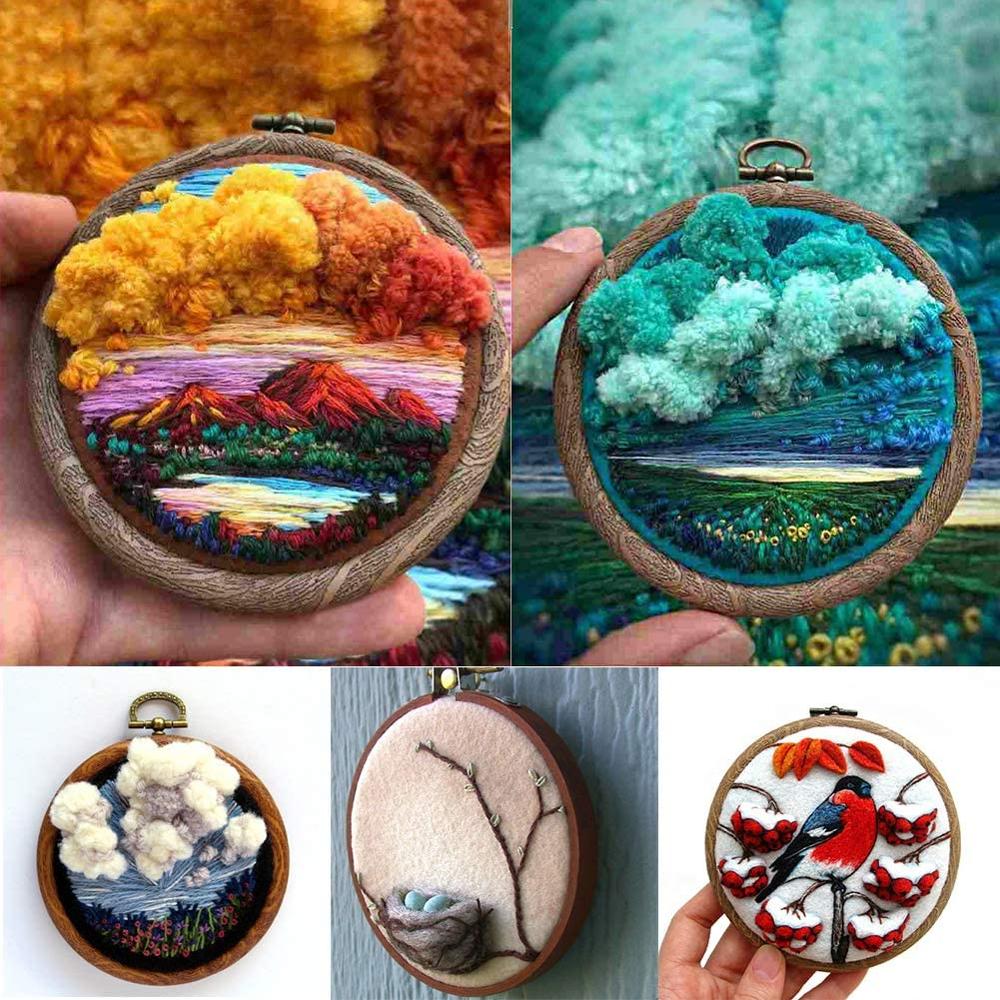 LMDZ DIY Wool Embroidery Kits For Beginners 3D wool Embroidery Kits Cross Stitch Kits Embroidery Set as Best Home