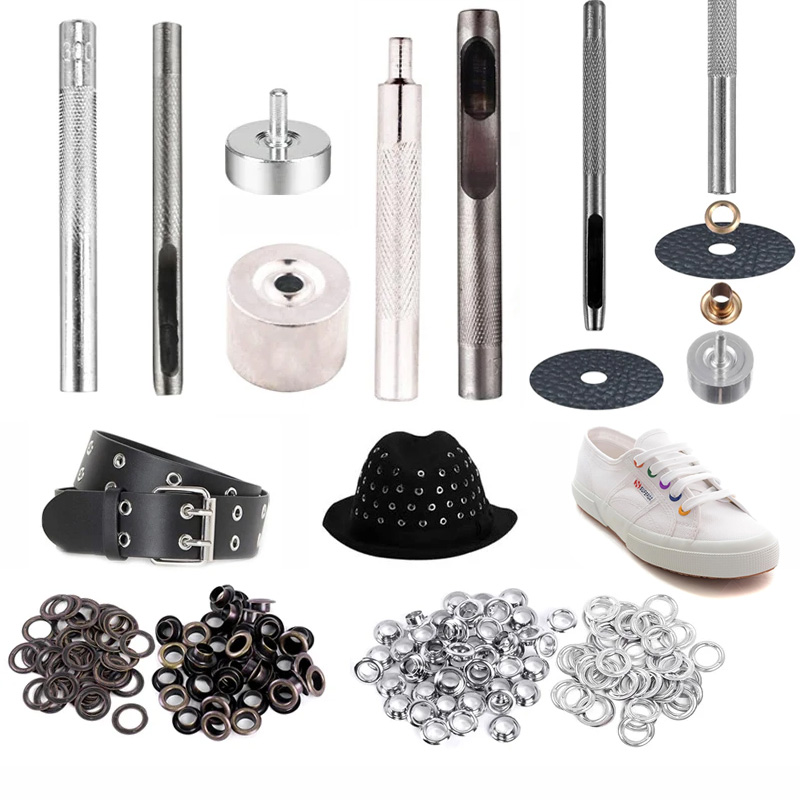 Outil à œillets pour bricolage, œillets, maroquinerie, vêtements, chaussures, rideaux, diamètre intérieur, 4mm, 5mm, 6mm, 8mm, 10mm, 12mm, 80 ensembles