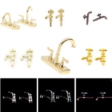 Simulazione 1/12 Dollhouse Miniature Accessori Mini Vasca Da Bagno Della Lega Rubinetto Acqua di Rubinetto Modello di Giocattoli per la Bambola Decorazione Della Casa