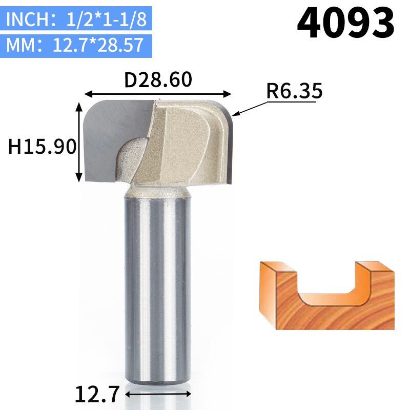 Huhao 1 stuks 1/2" schachtkom & lade sjabloon freesbit wolfraamcarbide frees voor houtbewerking snijgereedschap houtfrees: 4093