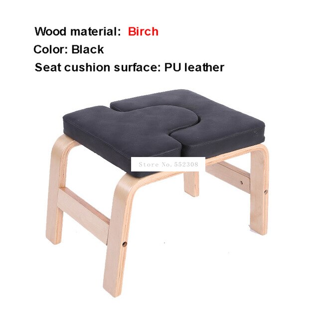 Banco de mano invertido de madera para Yoga, soporte auxiliar de entrenamiento, silla para el hogar, Mini banco de Fitness: Negro