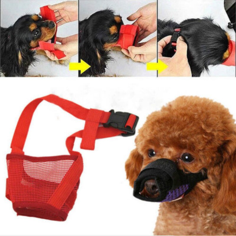 ZACHTE Nylon Verstelbare ANTI Bite Bark HOND VEILIGHEID SNUIT Ademend Mesh MUZZEL