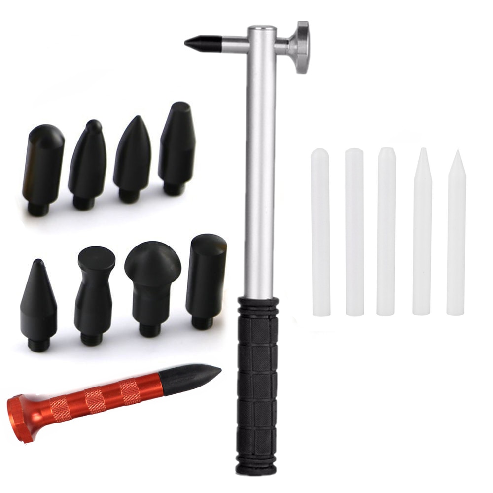 Handgereedschap Verveloos Dent Repair Tools Uitdeuken Rubber Reparatie Hamer Tap down met 9 heads Verveloos Reparatie tools
