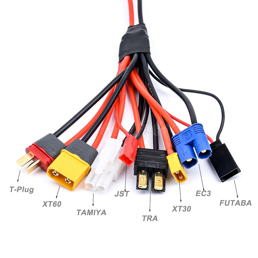 20cm 8w1 miękkiego silikonu przewód robić ładowania XT60 złącze wtykowe robić XT60 XT30 T Futaba JST EC3 Tamiya TRX kabel robić ładowarki RC