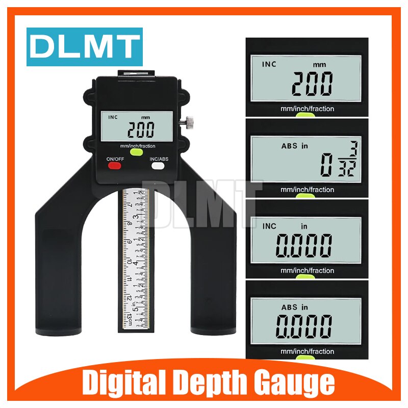 1PCS Digital Depth Gauge 80mm Hand Routers Digital Tread Depth Gauge LCD Magnetic Self Standing Aperture