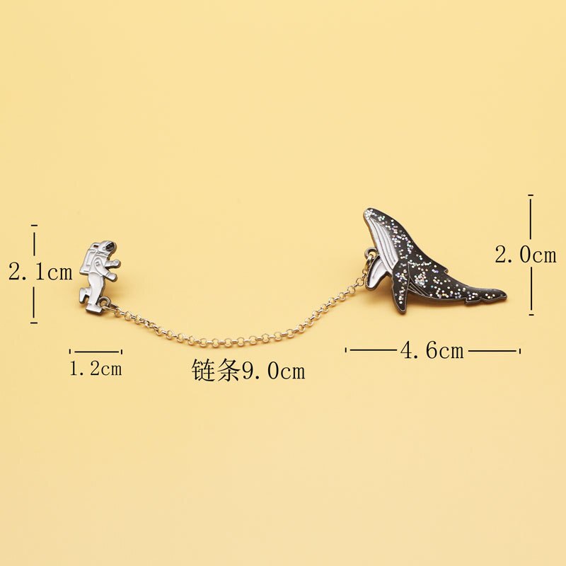 Xm-komisch exo gleich Brosche Astronaut Platz Wal Metall Abzeichen niedlich i Kleidung Dekoration Hai Stift Zubehör