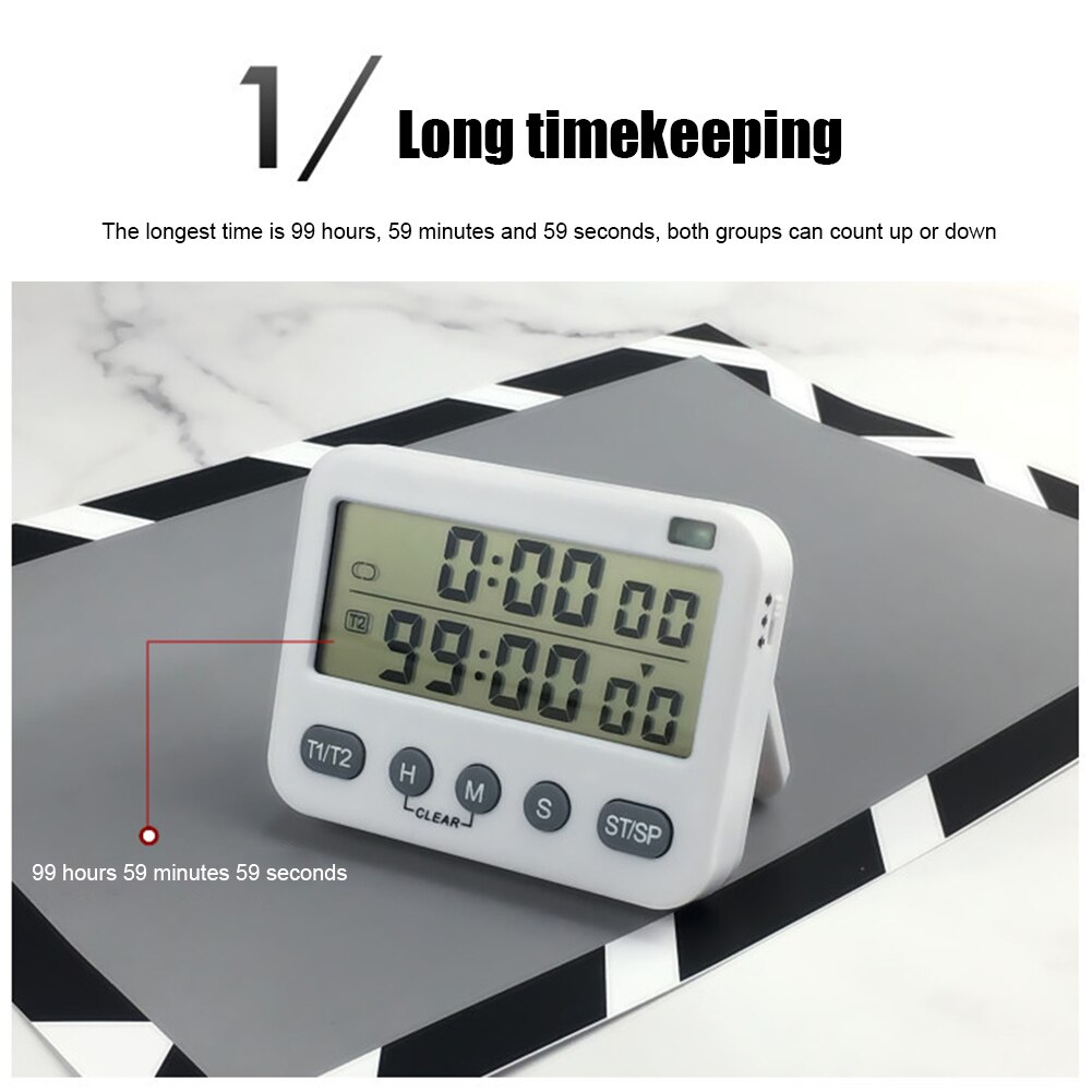 Digital Timer For Kitchen Cooking Shower Study Stopwatch LED Counter Alarm Clock Manual Electronic Countdown Clock Function