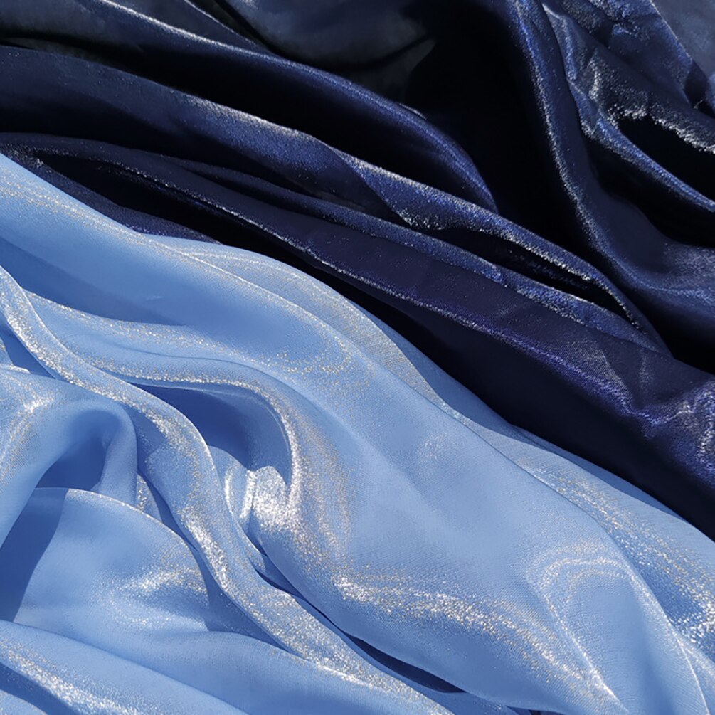 Kolorowa jednokolorowa tkanina z organzy przędzy sukienka Organza suknia ślubna tkanina do szycia Diy 50cm x 150cm