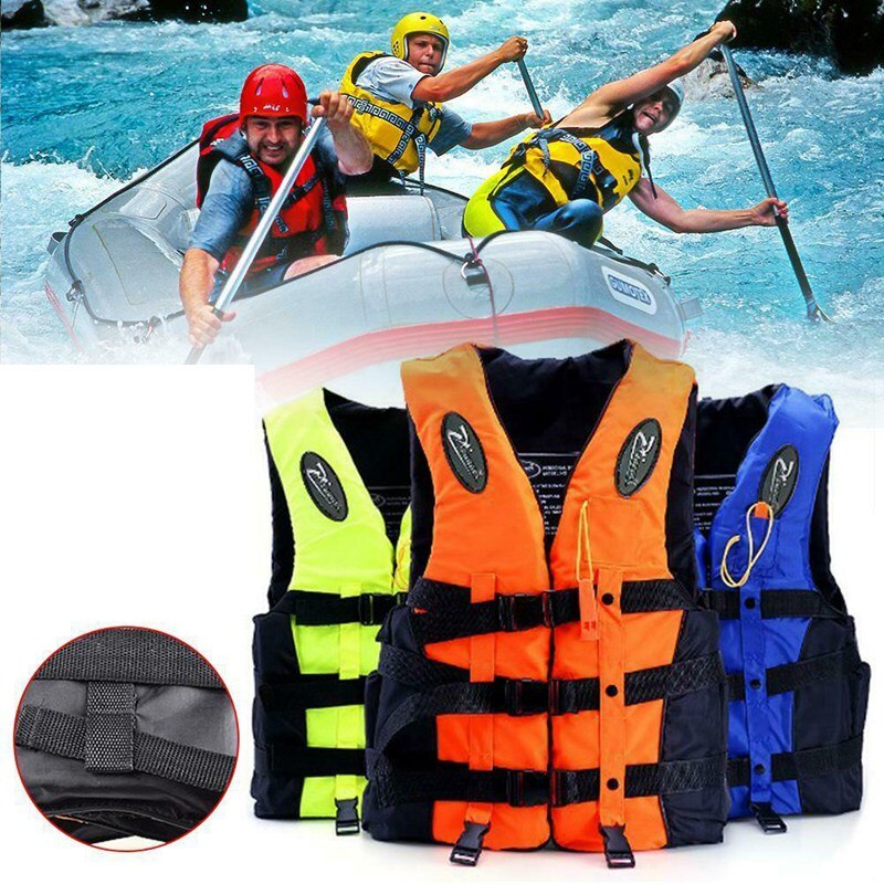 Swimming Life Vest Children Adult Reflective Adjustable Waistcoat Jacket with Whistle for Drifting Surfing outdoor