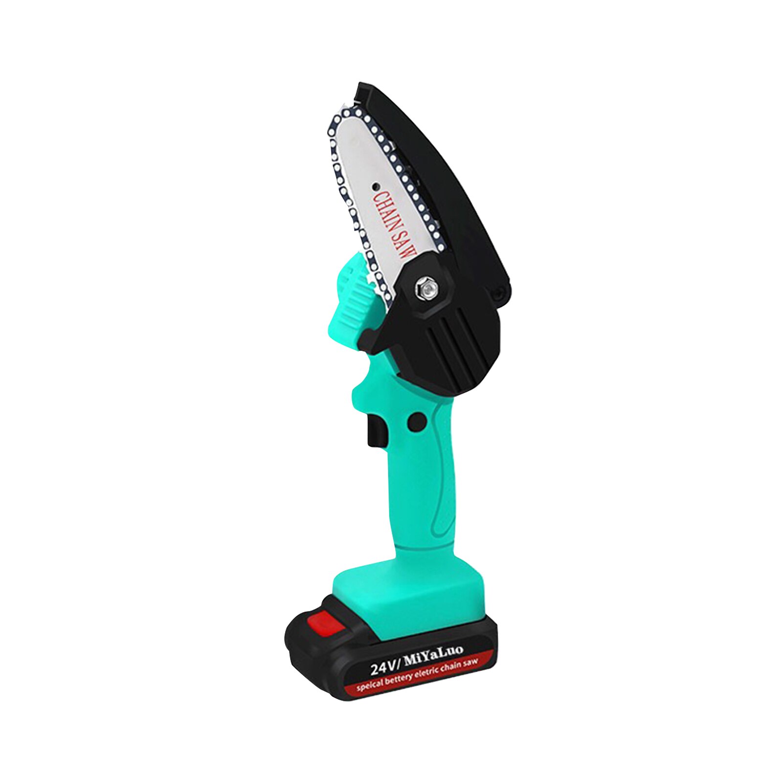 Mini Electric Chainsaw Cordless Handheld Pruning Saw Portable 21V Battery Woodworking Machine Home Garden Logging Power Tool: green / us
